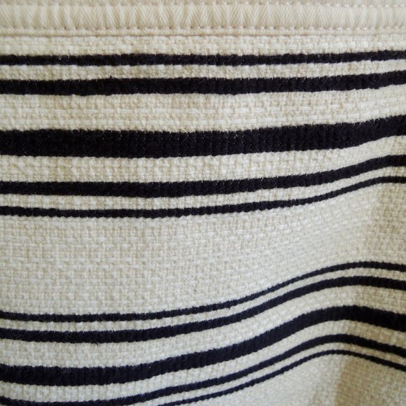 GAP White & Black Striped Mixed Media Denim Button Front Jacket S - Picture 4 of 11